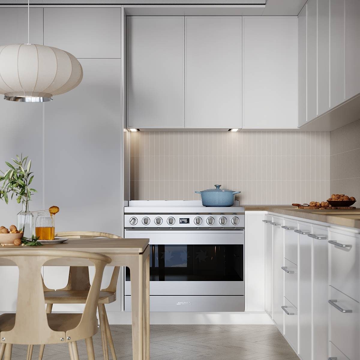 Kjøkken med Fibo Kitchen Board Warm Grey