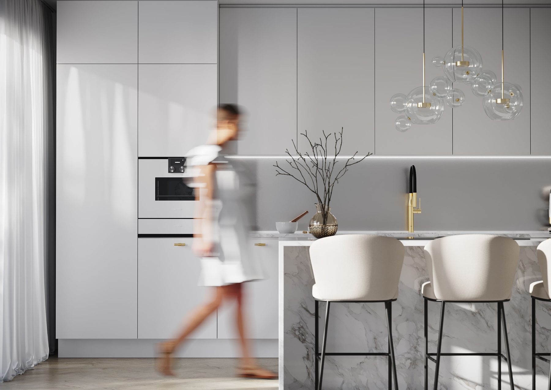 Kjøkken med Fibo Kitchen Board Steel